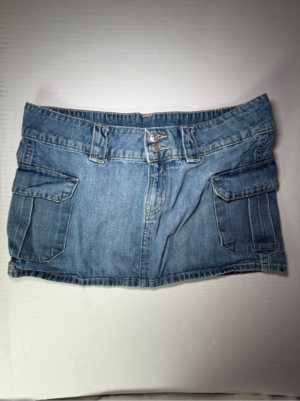 H&M Light Denim Cargo Mini Skirt